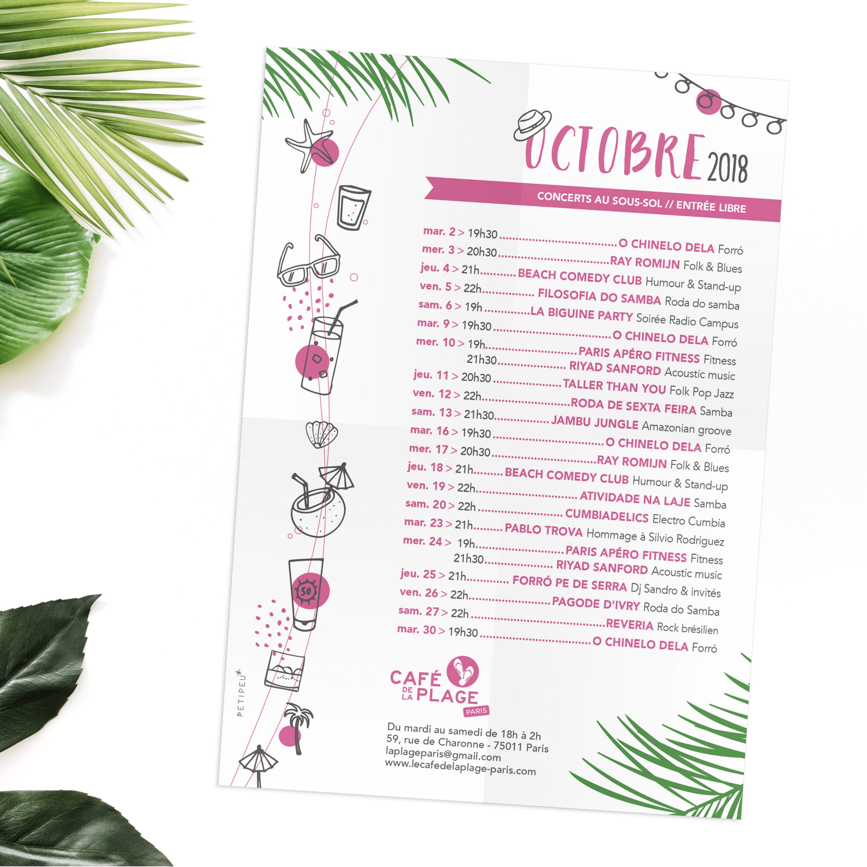 Affiche Café De La Plage 2018 2019 Petipeu